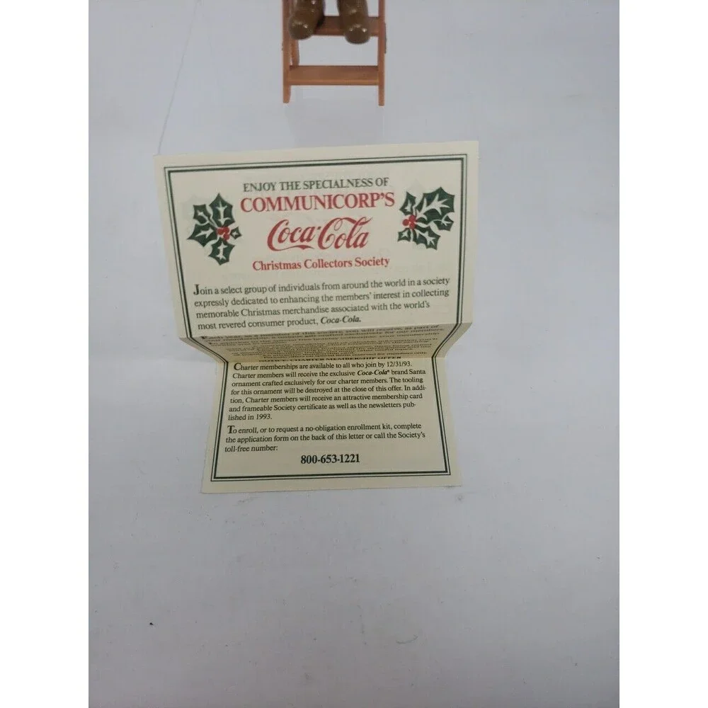 Coca Cola Trim A Tree Collection 1965 Santa Decorating Lights Ornament 1993 VTG